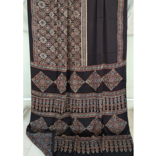 Ajrakh Block print Saree 